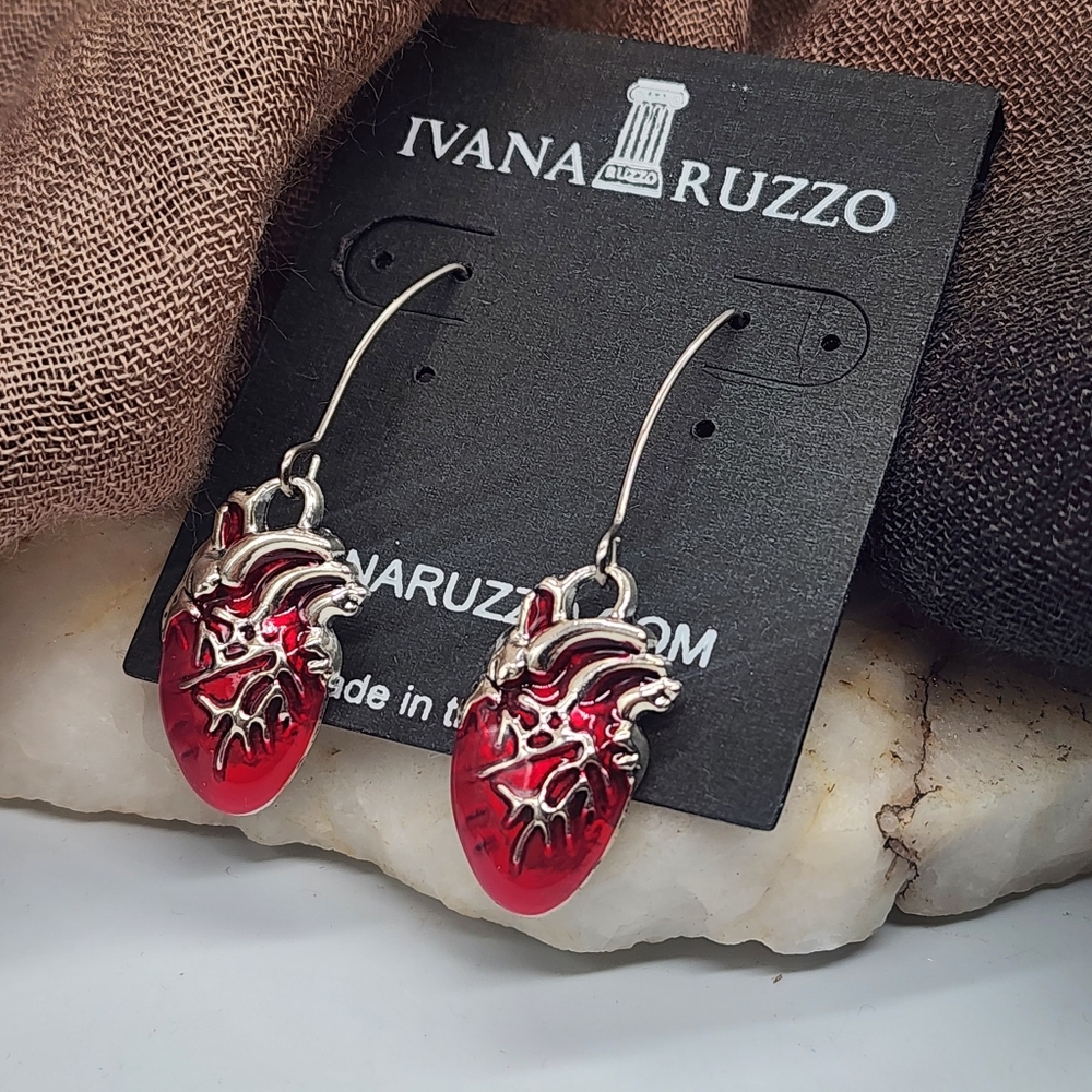 Heart Of Frida Silver Red Designer Jewelry Boho Luxury Hypoallergenic Earrings - Picture 2 of 10